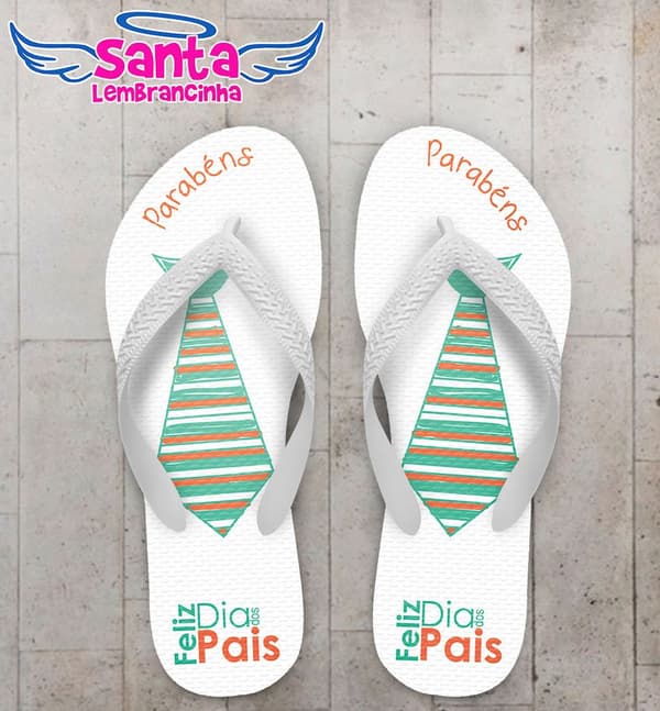 Chinelo Dia dos Pais Personalizado, Feliz dia dos Pais - Gravata - COD 2814