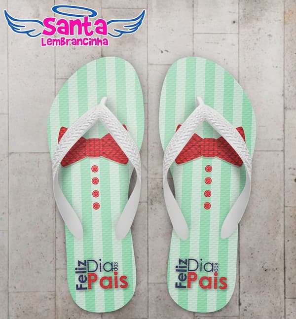 Chinelo Dia dos Pais Personalizado, Feliz dia dos Pais Verde - COD 2815