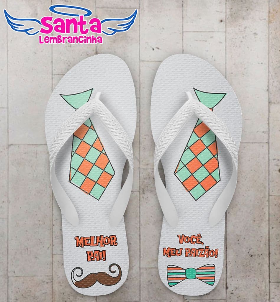 Chinelo Dia dos Pais Personalizado, Feliz dia dos Pais, Gravata - COD 2818