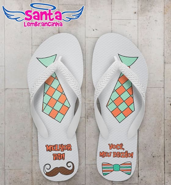 Chinelo Dia dos Pais Personalizado, Feliz dia dos Pais, Gravata - COD 2818