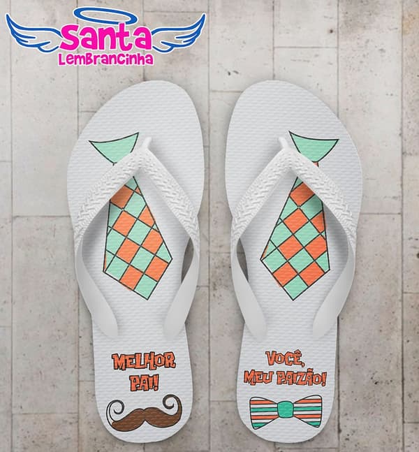 Chinelo Dia dos Pais Personalizado, Feliz dia dos Pais, Gravata - COD 2818