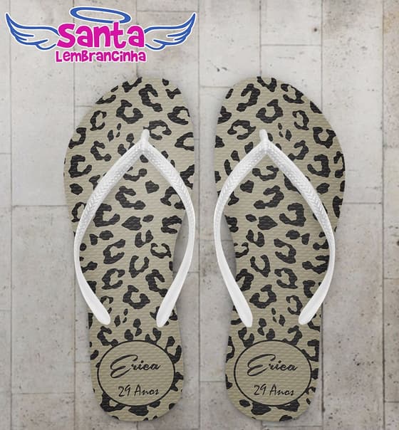 Chinelo Aniversário Onça Personalizado - COD 2410