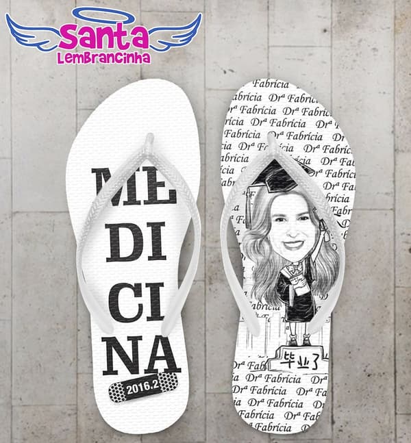 Chinelo Formatura Medicina Personalizado - COD 2464