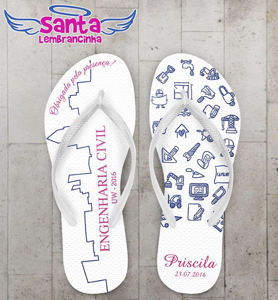 Chinelo Formatura Engenharia Civil Personalizado - COD 2632