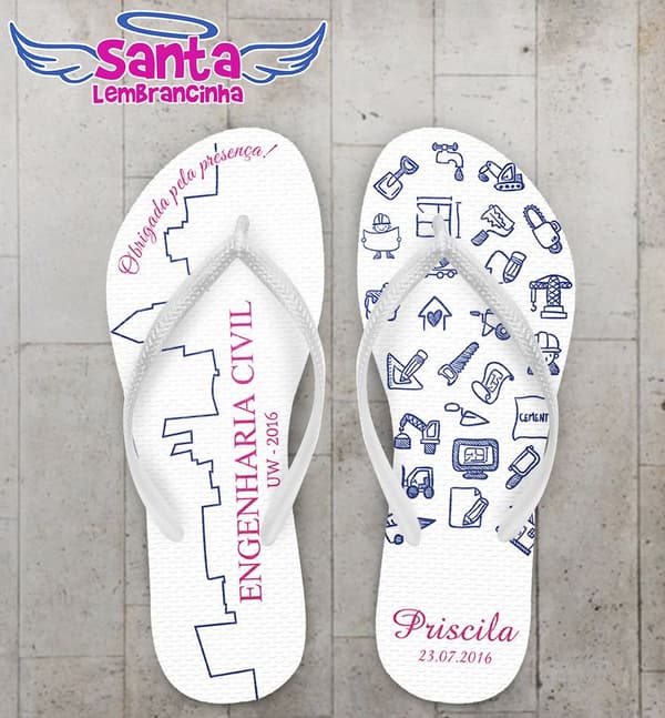 Chinelo Formatura Engenharia Civil Personalizado - COD 2632