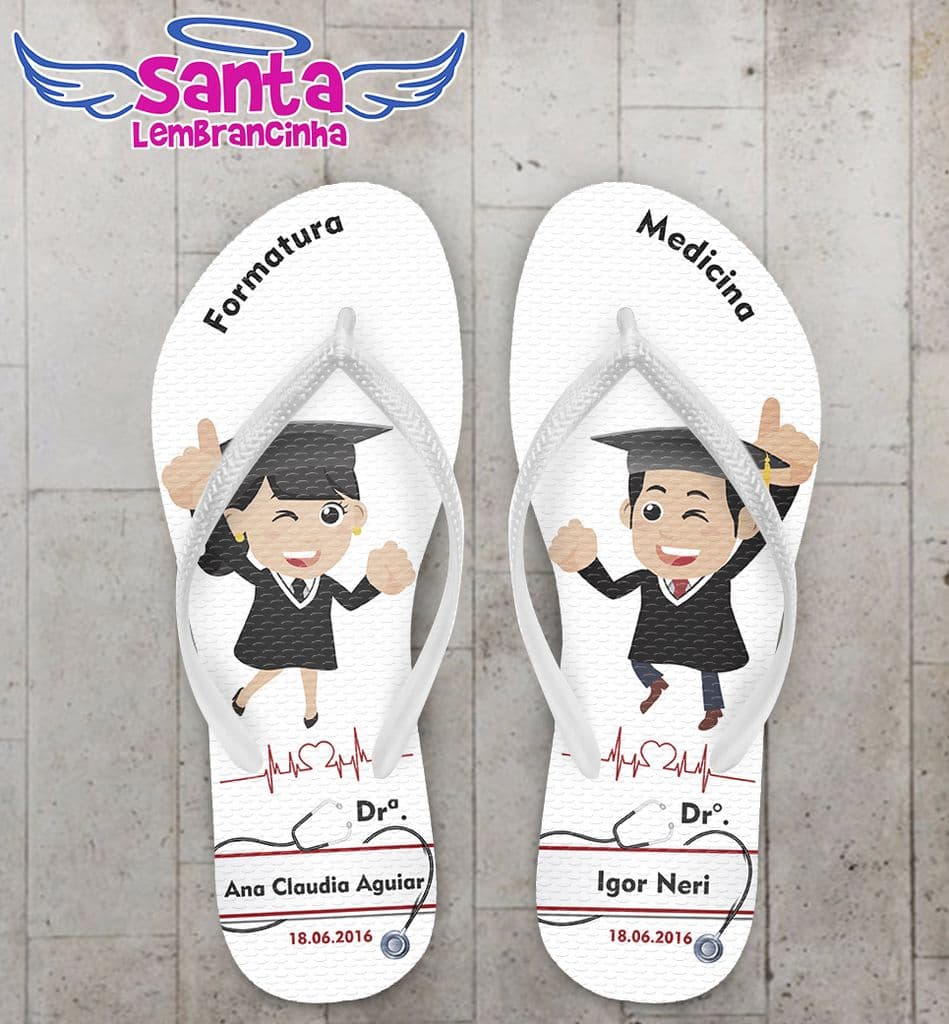 Chinelo Formatura Medicina Personalizado - COD 2405