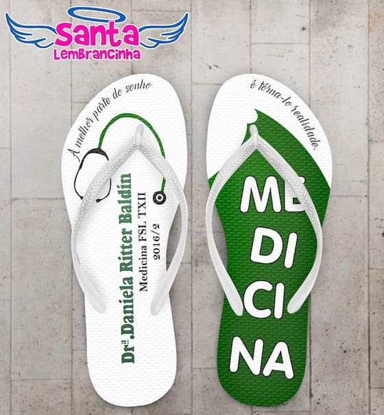 Chinelo Personalizado, Formatura Medicina Verde - COD 2827