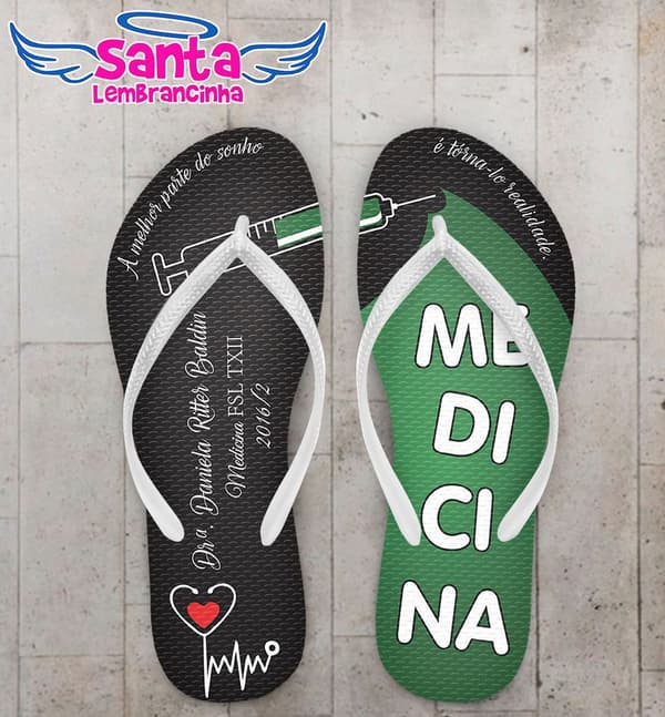 Chinelo Formatura Medicina Verde - COD 2828