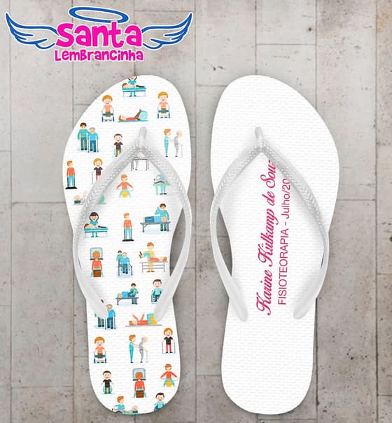 Chinelo Formatura Fisioterapia Rosa Personalizado - COD 2767
