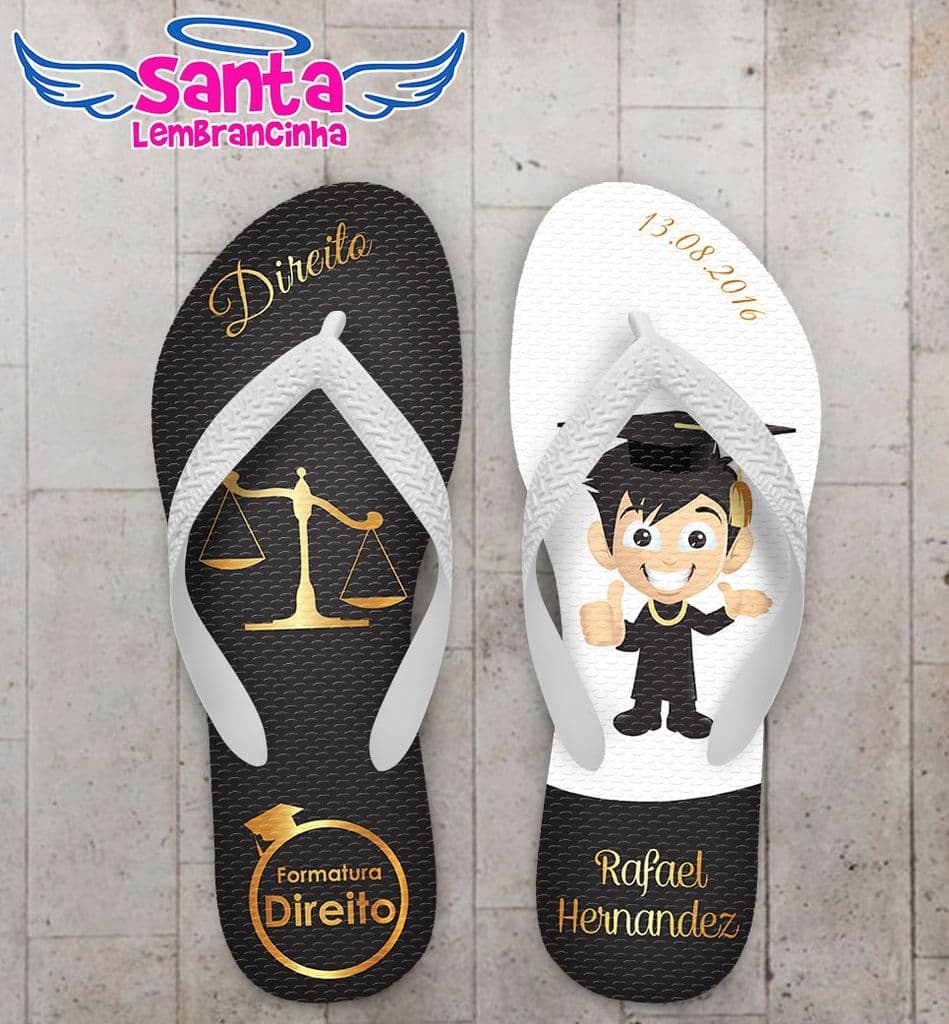 Chinelo Formatura Direito, Advogado Personalizado - COD 2833