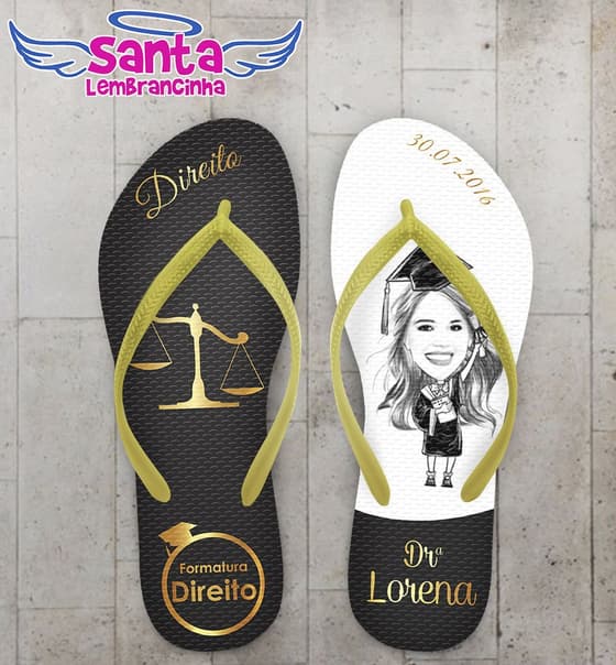 Chinelo Advogada, Formatura Direito Personalizado, Caricatura - COD 2700