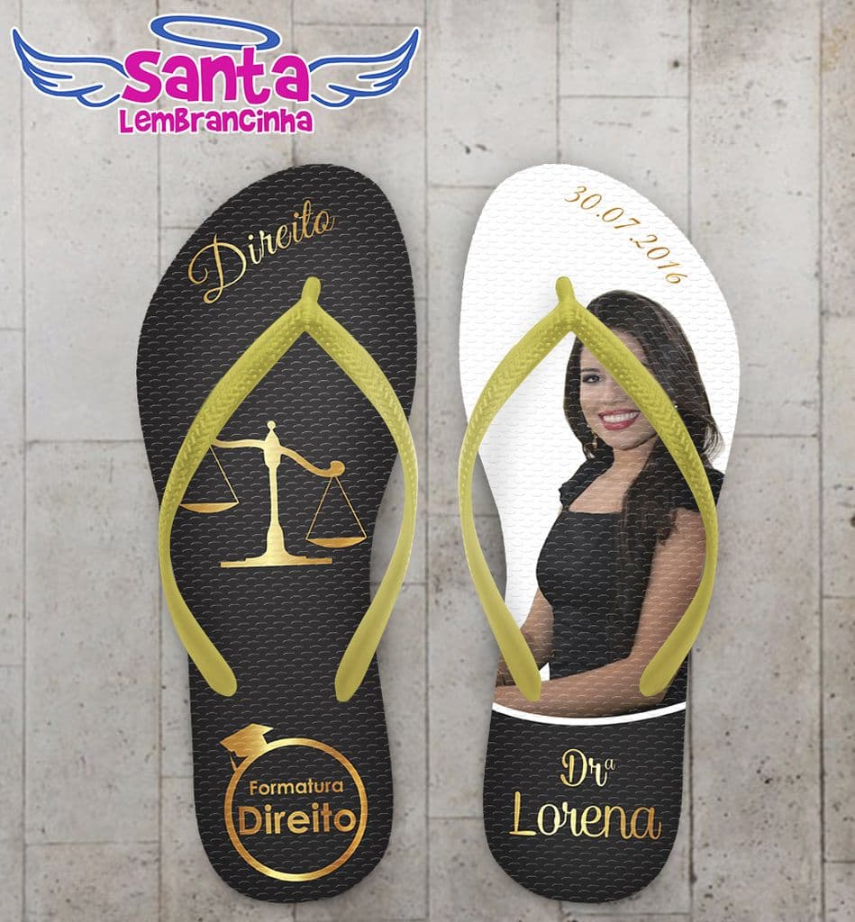 Chinelo Formatura Direito, Foto Personalizado - COD 2730