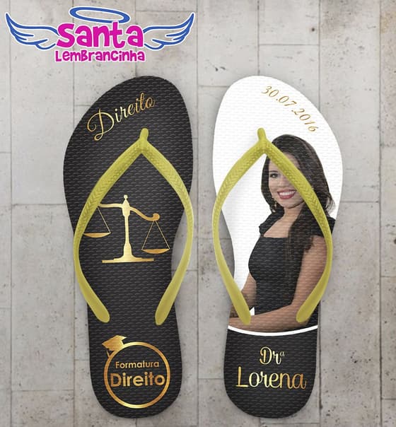 Chinelo Formatura Direito, Foto Personalizado - COD 2730