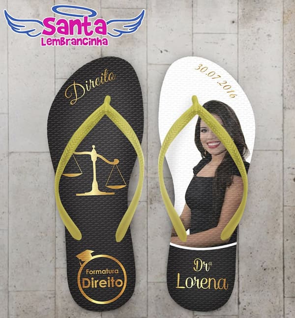 Chinelo Formatura Direito, Foto Personalizado - COD 2730