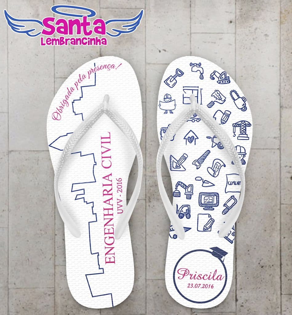 Chinelo Formatura Engenharia Civil Personalizado - COD 2628