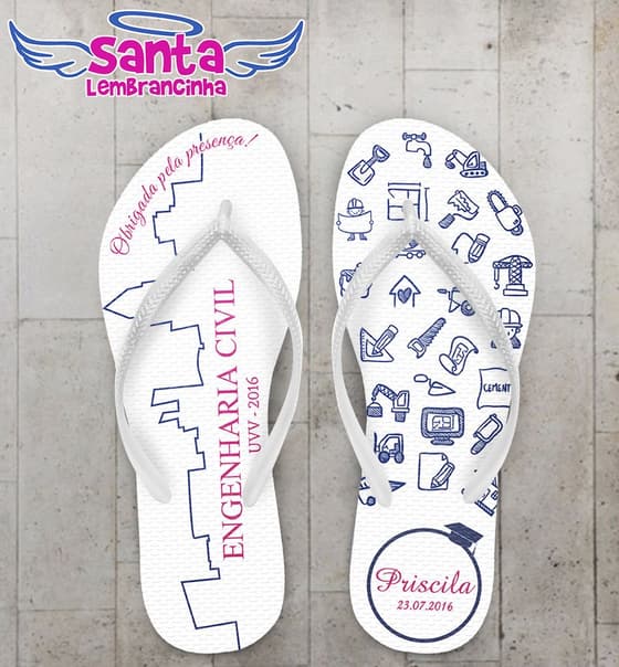 Chinelo Formatura Engenharia Civil Personalizado - COD 2628