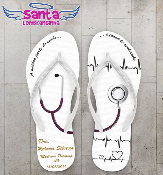 Chinelo Personalizado Formatura Medicina, Médica - COD 2685