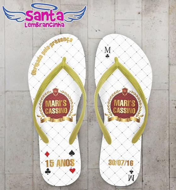 Chinelo 15 Anos Cassino Personalizado - COD 2509