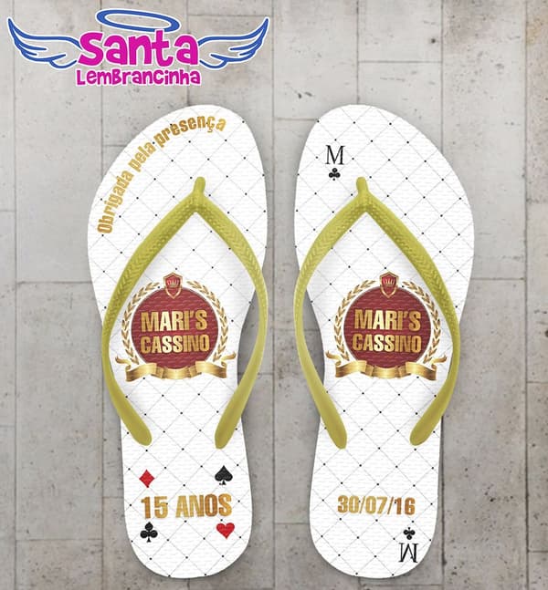 Chinelo 15 Anos Cassino Personalizado - COD 2509
