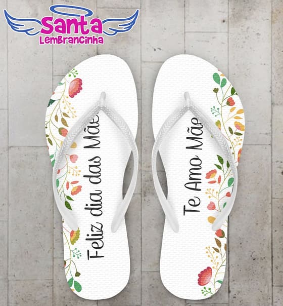 Chinelo dia das Mães personalizado, Floral - COD 1968