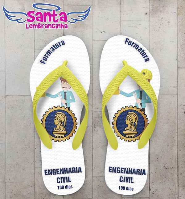 Chinelo Personalizado Engenharia Civil - COD 2027