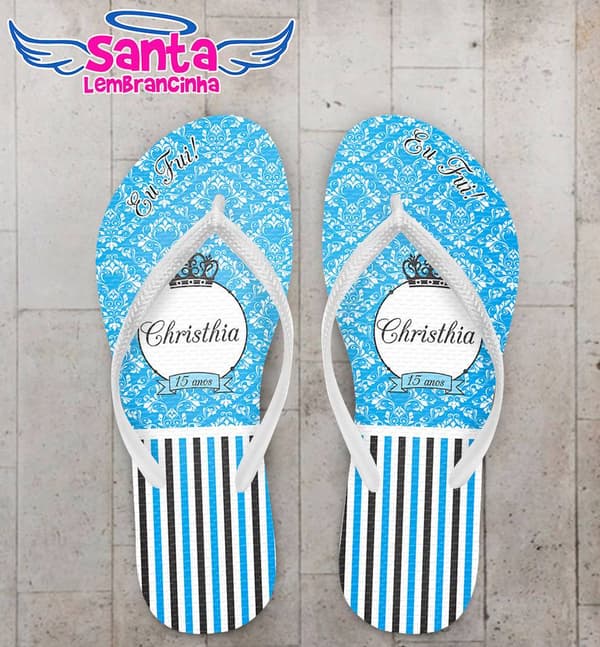 Chinelo 15 anos Personalizado, Arabescos - COD 2780