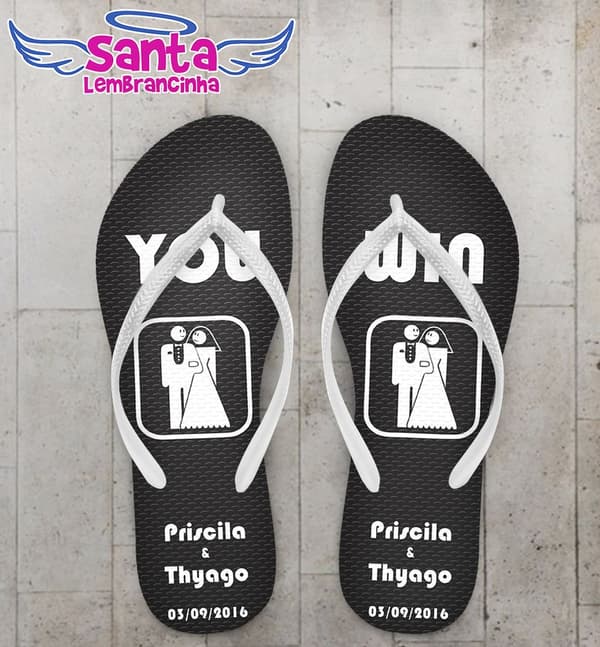 Chinelo Casamento You Win Personalizado - COD 2823