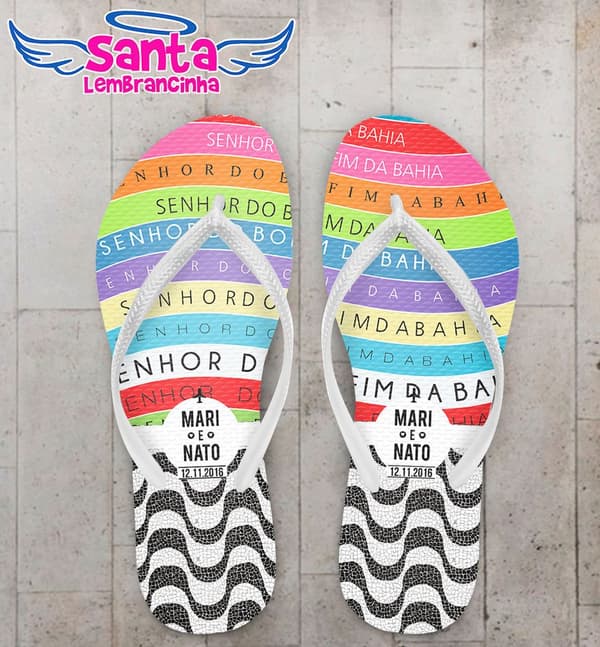 Chinelo Casamento Personalizado, Bahia e Rio de Janeiro - COD 2763