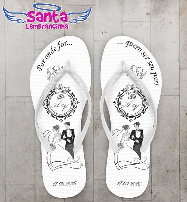 Chinelo Casamento Personalizado, Noivos - COD 2181