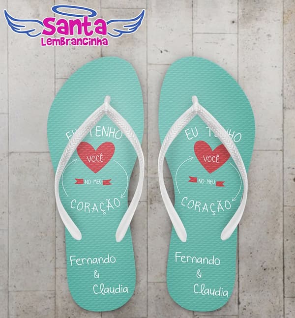 Chinelo Casamento Personalizado, Você no Coração - COD 1899
