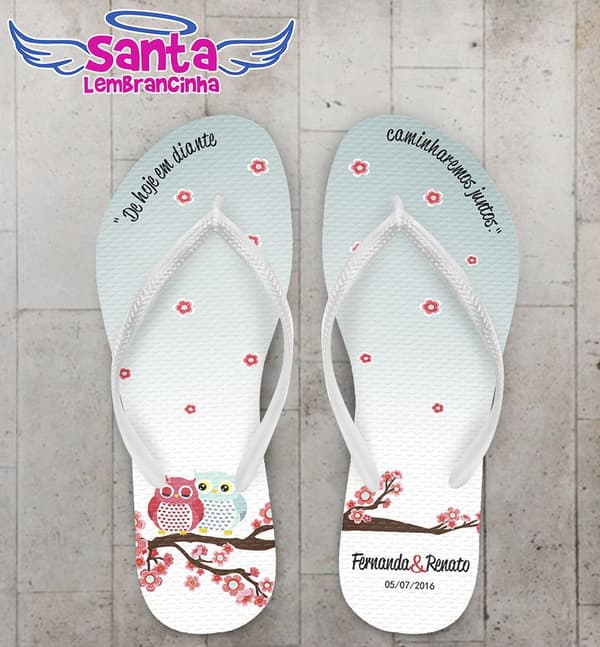 Chinelo Casamento Personalizado, Caminharemos Juntos - COD 1903