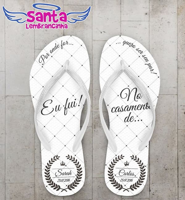 Chinelo Casamento Personalizado, Seu nome aqui - COD 1048