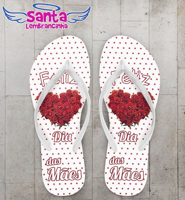 Chinelo dia das Mães personalizado, Coração - COD 1972