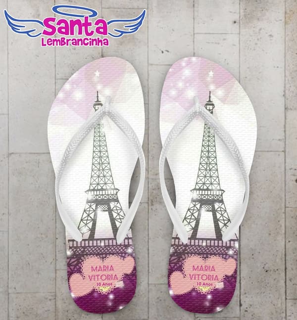 Chinelo Infantil Personalizado, Paris - COD 2394