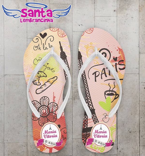 Chinelo Infantil Paris Personalizado - COD 2393