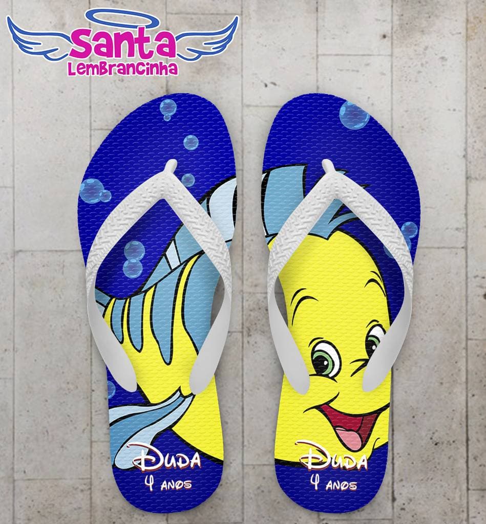 Chinelo Infantil Linguado - A Pequena Sereia, Personalizado - COD 1957