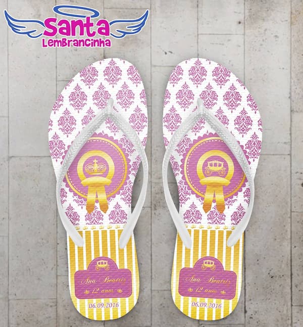 Chinelo Festa Infantil Realeza Personalizado - COD 2408