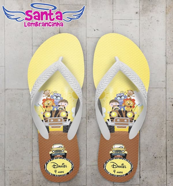Chinelo Festa Infantil Safari Personalizado - COD 2204