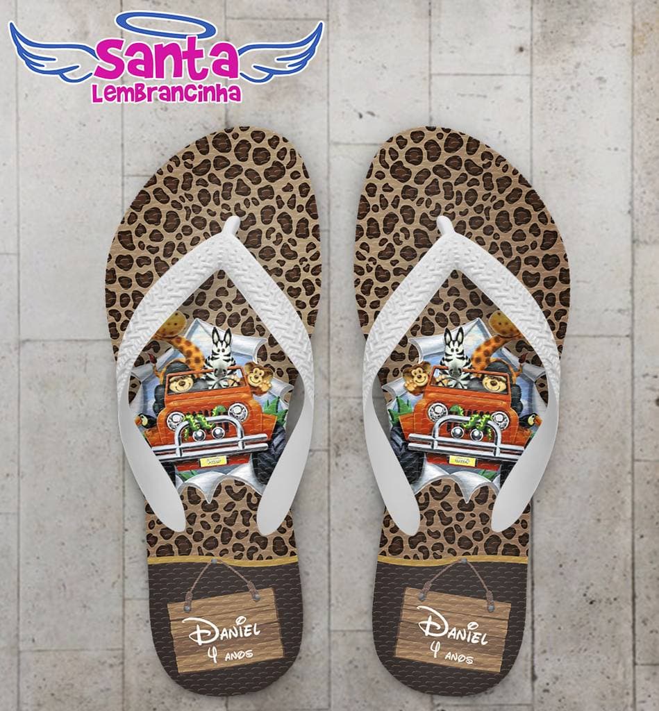 Chinelo Infantil Personalizado, Safari - COD 2206