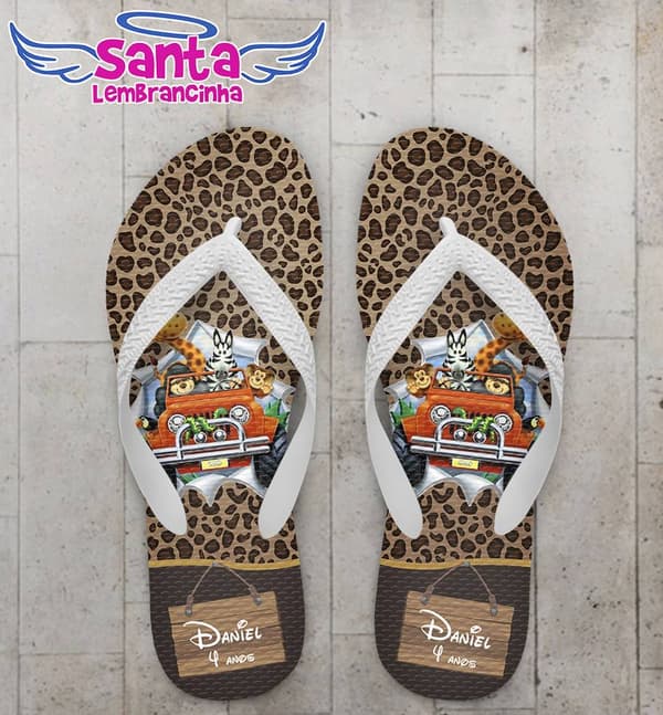 Chinelo Infantil Personalizado, Safari - COD 2206
