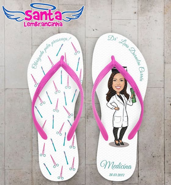 Chinelo Formatura Medicina Caricatura - COD 2829