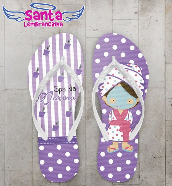 Chinelo Infantil Spa, Festa do Pijama Personalizado - COD 2422