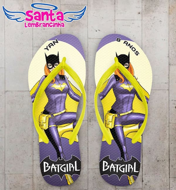 Chinelo Infantil Batgirl Personalizado - COD 2131