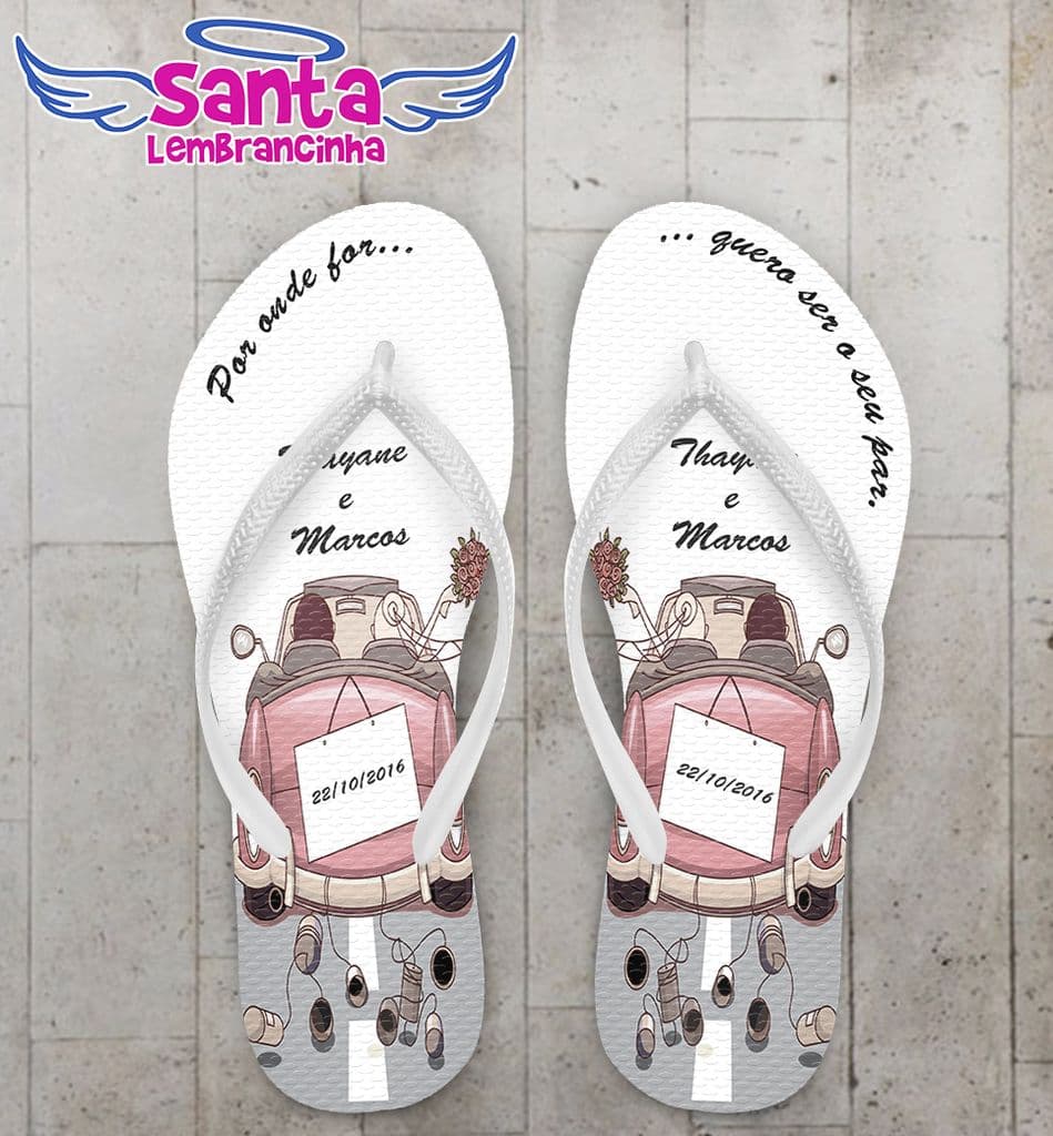 Chinelo Casamento Lua de Mel Personalizado - COD 2695