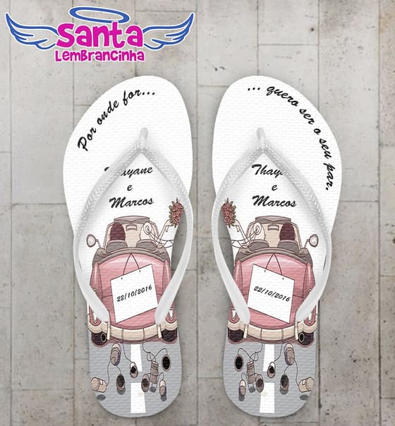 Chinelo Casamento Lua de Mel Personalizado - COD 2695