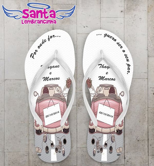 Chinelo Casamento Lua de Mel Personalizado - COD 2695