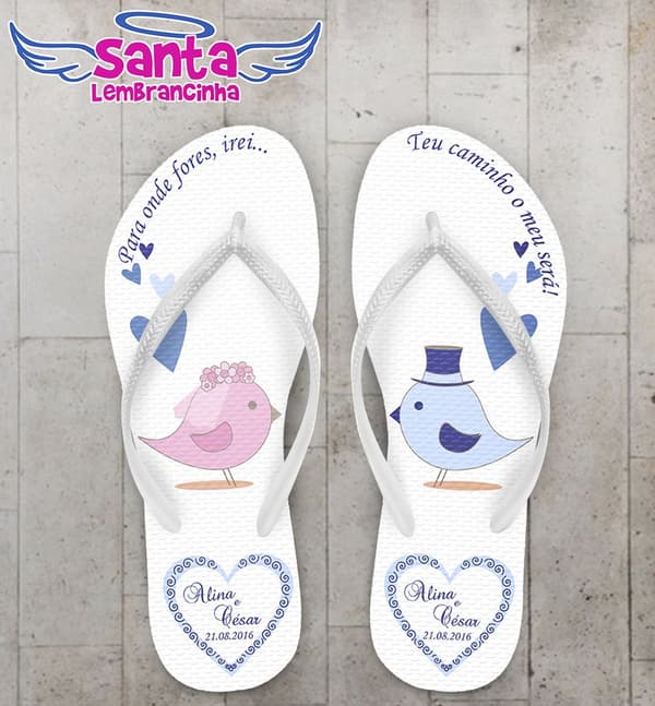 Chinelo Casamento Personalizado, Para onde fores, irei - COD 2539