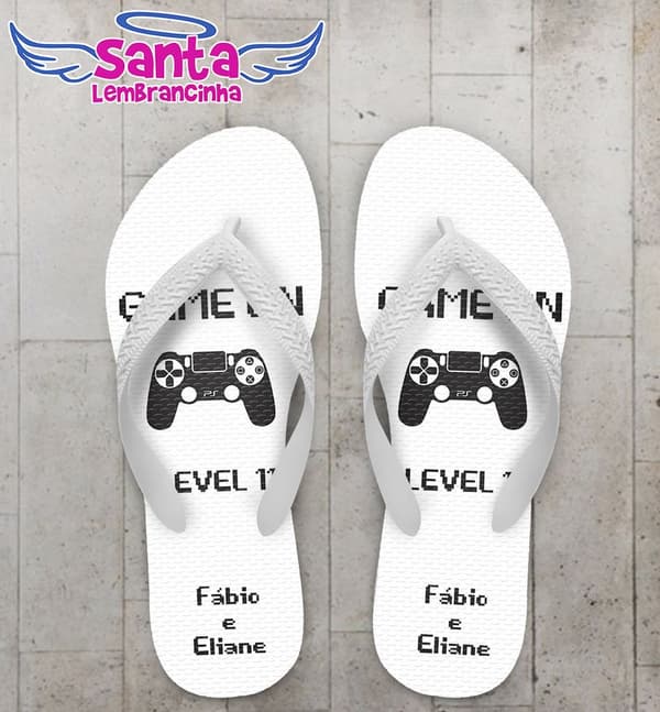 Chinelo Casamento GAME OVER Personalizado - COD 2686