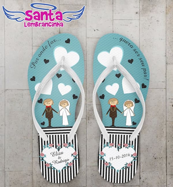 Chinelo Casamento Personalizado, Noivos - COD 2560