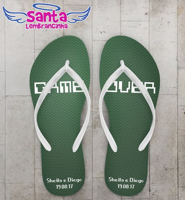 Chinelo Casamento Game Over Personalizado - COD 2626